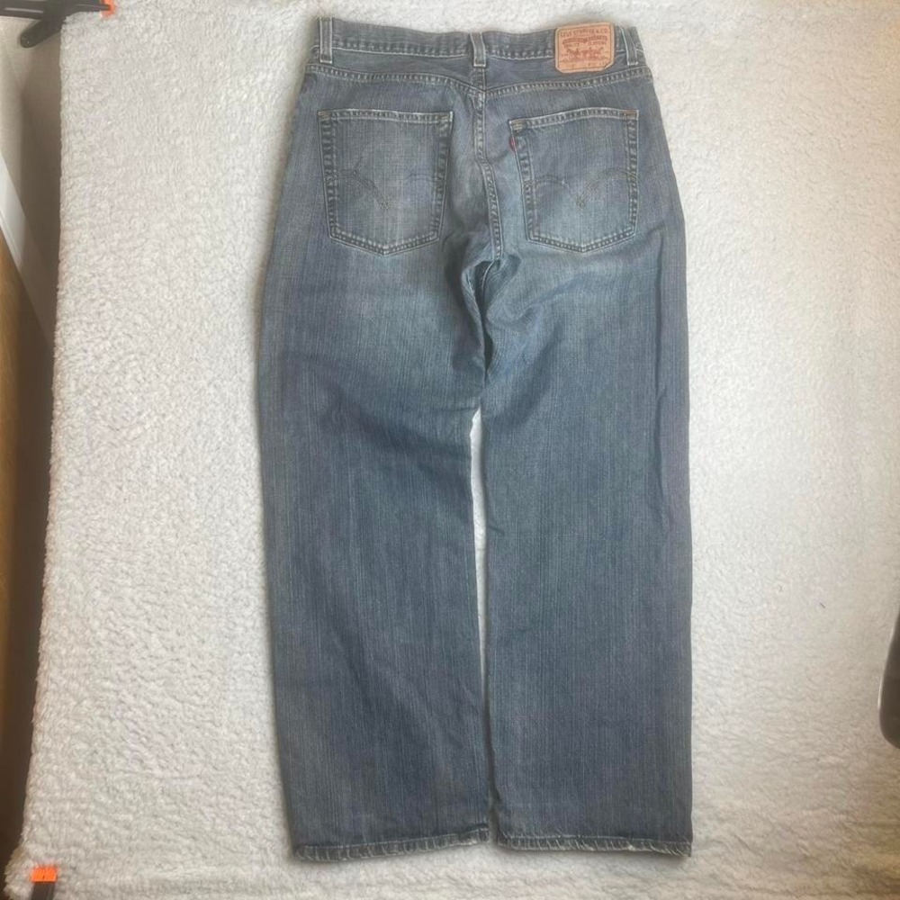 Y2K Levi's 569 men's grey blue wash loose straight jeans baggy skate 36x32
